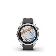 Load image into Gallery viewer, Garmin | FENIX 7S PRO SOLAR, EZÜST, GRAFITSZÜRKE SZILIKON SZÍJJAL