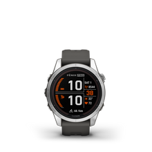 Load image into Gallery viewer, Garmin | FENIX 7S PRO SOLAR, EZÜST, GRAFITSZÜRKE SZILIKON SZÍJJAL