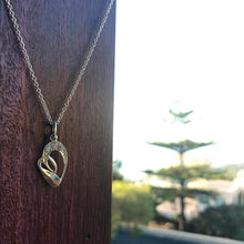 Load image into Gallery viewer, Rowing pendant - heart-shaped, with zirconia stones | Strokeside Design