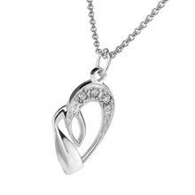 Load image into Gallery viewer, Rowing pendant - heart-shaped, with zirconia stones | Strokeside Design