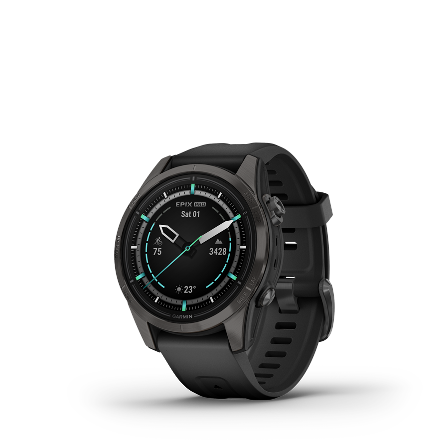 Garmin | EPIX PRO (GEN 2) SAPPHIRE 42 MM, KARBONSZÜRKE DLC, FEKETE SZILIKON SZÍJJAL (ED XD)