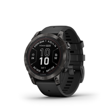 Lade das Bild in den Galerie-Viewer, Garmin | FENIX 7 PRO SAPPHIRE SOLAR, SZÜRKE DLC TITÁNIUM, FEKETE SZILIKON SZÍJJAL (ED XD)
