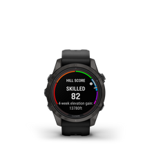 Load image into Gallery viewer, Garmin | FENIX 7S PRO SAPPHIRE SOLAR, SZÜRKE DLC TITÁNIUM, FEKETE SZILIKON SZÍJJAL (ED XD)
