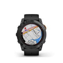 Load image into Gallery viewer, Garmin | FENIX 7X PRO SOLAR, SZÜRKE, FEKETE SZILIKON SZÍJJAL (ED)
